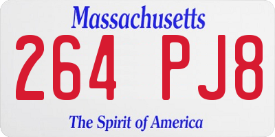 MA license plate 264PJ8