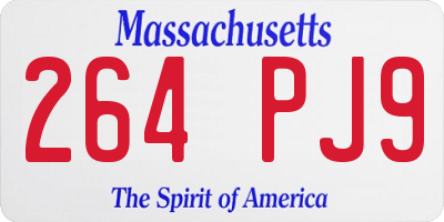 MA license plate 264PJ9