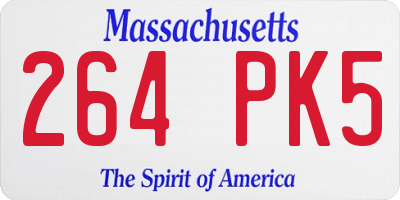 MA license plate 264PK5