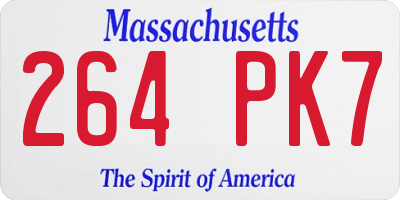 MA license plate 264PK7