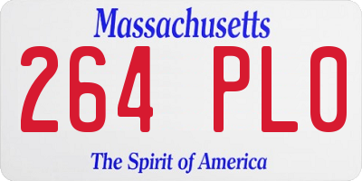 MA license plate 264PL0