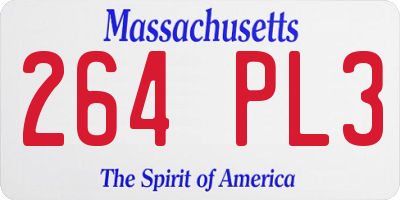 MA license plate 264PL3