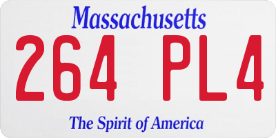 MA license plate 264PL4