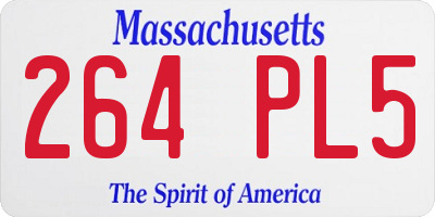 MA license plate 264PL5