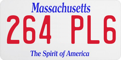 MA license plate 264PL6