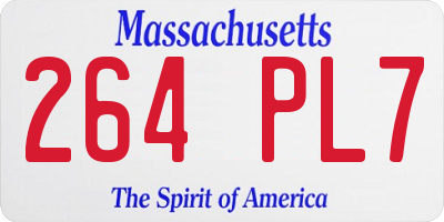 MA license plate 264PL7