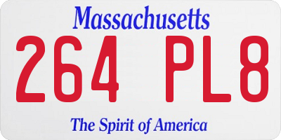 MA license plate 264PL8