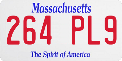 MA license plate 264PL9