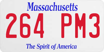 MA license plate 264PM3