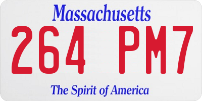 MA license plate 264PM7