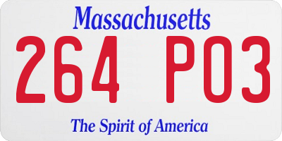 MA license plate 264PO3
