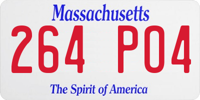 MA license plate 264PO4