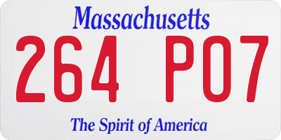 MA license plate 264PO7