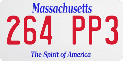 MA license plate 264PP3
