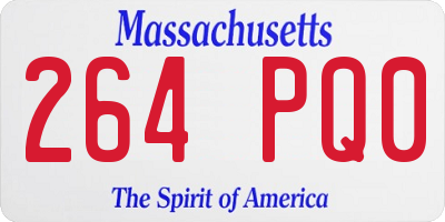MA license plate 264PQ0