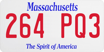 MA license plate 264PQ3