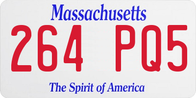 MA license plate 264PQ5