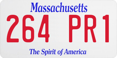 MA license plate 264PR1