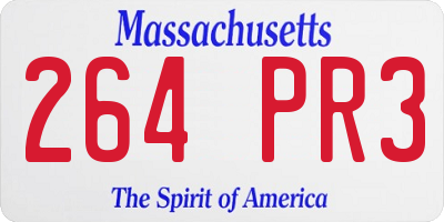 MA license plate 264PR3