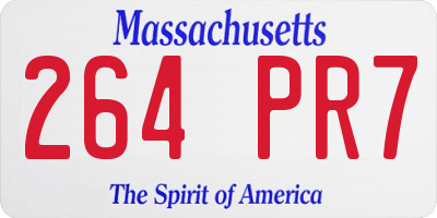 MA license plate 264PR7