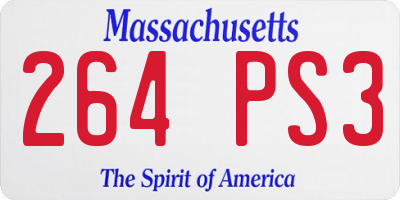 MA license plate 264PS3