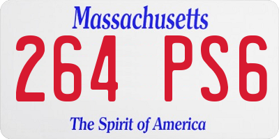 MA license plate 264PS6
