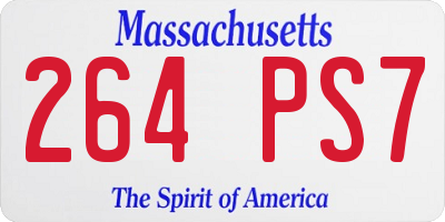 MA license plate 264PS7