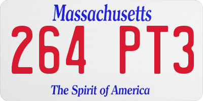 MA license plate 264PT3