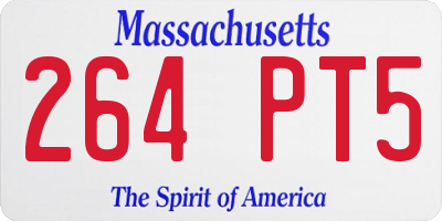 MA license plate 264PT5
