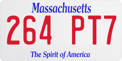 MA license plate 264PT7