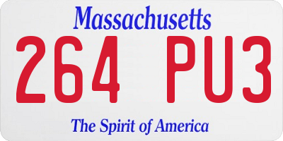 MA license plate 264PU3