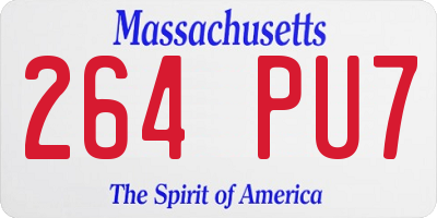MA license plate 264PU7