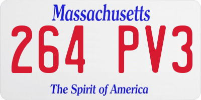 MA license plate 264PV3