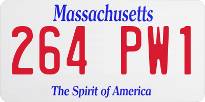 MA license plate 264PW1