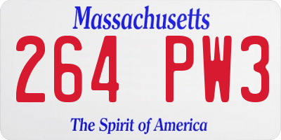 MA license plate 264PW3