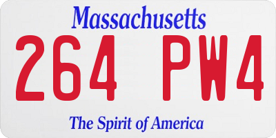 MA license plate 264PW4