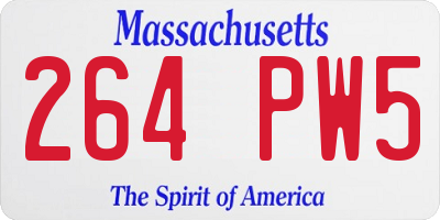 MA license plate 264PW5