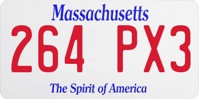 MA license plate 264PX3