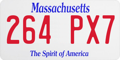 MA license plate 264PX7