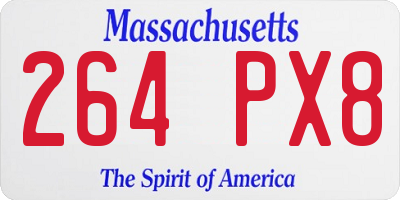 MA license plate 264PX8