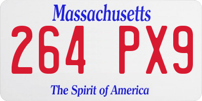 MA license plate 264PX9