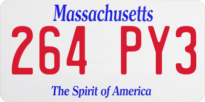 MA license plate 264PY3
