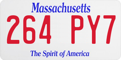MA license plate 264PY7