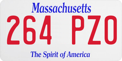 MA license plate 264PZ0