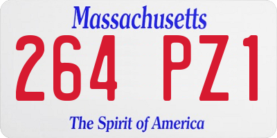 MA license plate 264PZ1