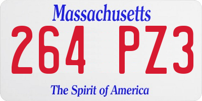 MA license plate 264PZ3