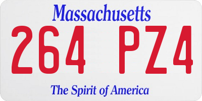 MA license plate 264PZ4