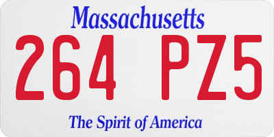 MA license plate 264PZ5