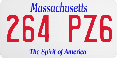 MA license plate 264PZ6