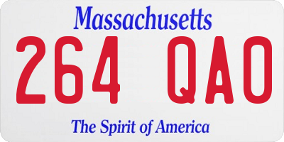 MA license plate 264QA0